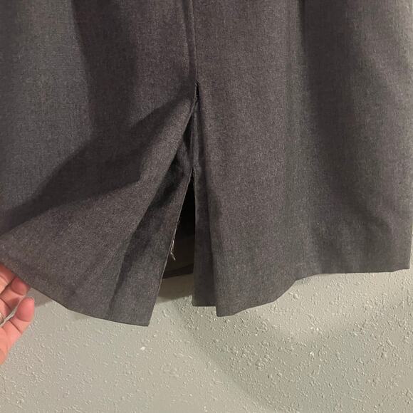Vtg I. Magnin Women's Grey Wool Knee Length Skirt Sz10 Dark Feminine Elegant - Picture 7 of 11